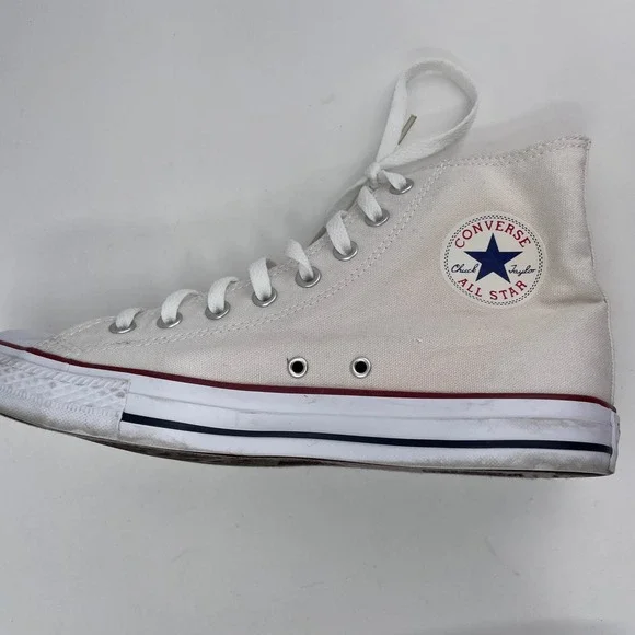 Converse Chuck Taylor All Star High Top White Canvas Sneakers M7650 Y2K M 10 W12 - Picture 8 of 13